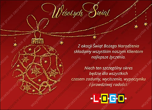 E-kartka świąteczna EBN-001 – Złota bombka