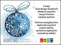 E-kartka świąteczna EBN-006 – Błękitna bombka