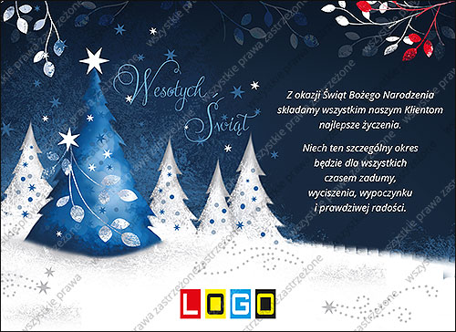 E-kartka świąteczna EBN-030 – Nocny las w bieli