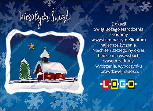 E-kartka świąteczna EBN-095 – Kapliczka w śniegu