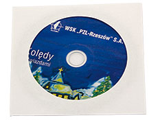 Płyta CD z kolędami w kopercie foliowej z nadrukiem logo firmy