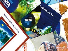 Koperta kartonowa z płytą CD kolęd i logo firmy