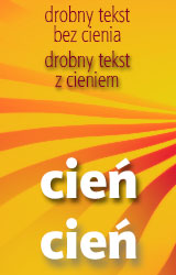 Drobny tekst z cieniem i bez cienia