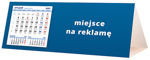 Kalendarz biurkowy, wzór KP3-006 – Tył piramidki – blok kalendarzowy i pole na Twoją reklamę