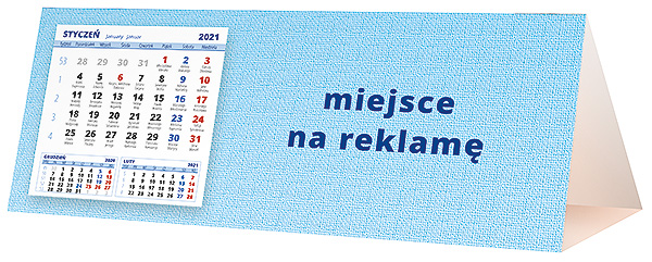 Kalendarz biurkowy, wzór KP3-065 – Tył piramidki – blok kalendarzowy i pole na Twoją reklamę