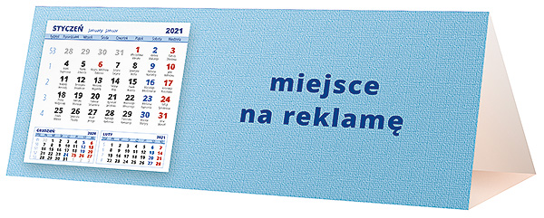 Kalendarz biurkowy, wzór KP3-094 – Tył piramidki – blok kalendarzowy i pole na Twoją reklamę