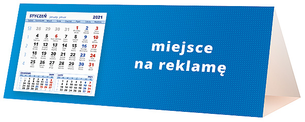 Kalendarz biurkowy, wzór KP3-102 – Tył piramidki – blok kalendarzowy i pole na Twoją reklamę