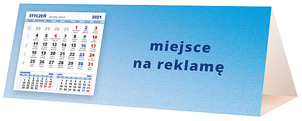 Kalendarz biurkowy, wzór KP3-117 – Tył piramidki – blok kalendarzowy i pole na Twoją reklamę