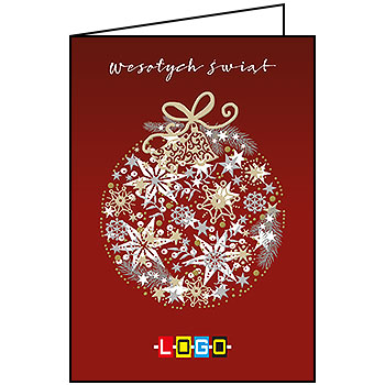 Kartka świąteczna BN1-094 – Ornament z zimowych symboli z logo firmy