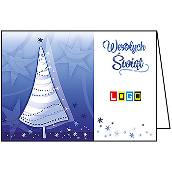 Kartka świąteczna BN1-257 – Stylizowana choinka z logo firmy
