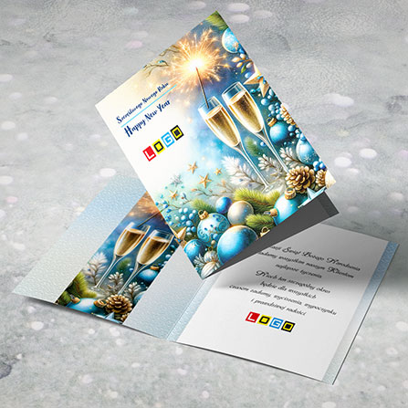 Kartka świąteczna BN1-414 – Szampańska noc z bombkami – widok 5