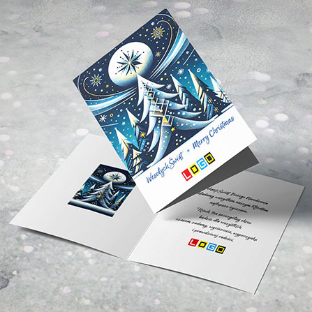 Kartka świąteczna BN1-417 – Stylizowany zimowy las – widok 5