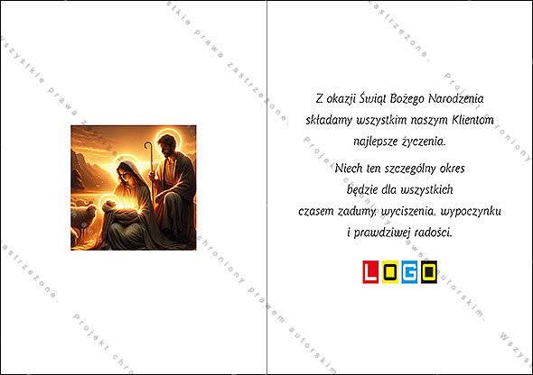 Kartka świąteczna BN1-428 – Malarska scena narodzenia – widok 6