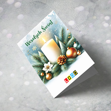 Kartka świąteczna BN1-440 – Świeca w świątecznym stroiku – widok 4
