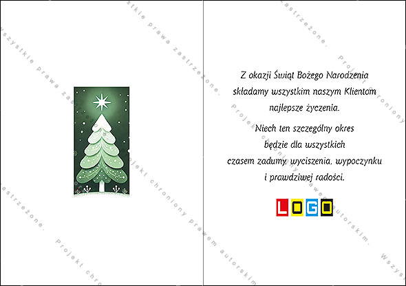 Kartka świąteczna BN1-455 – Stylizowana choinka – widok 6