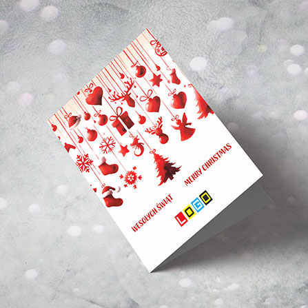 Kartka świąteczna BN1-464 – Kurtyna czerwonych ornamentów – widok 4