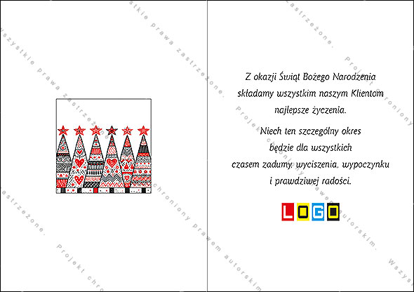 Kartka świąteczna BN1-467 – Folkowe choinki – widok 6