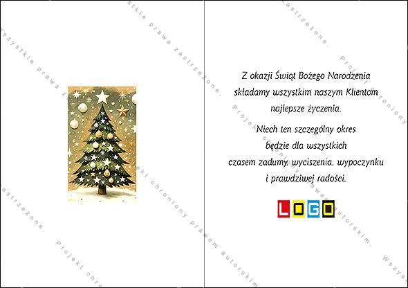 Kartka świąteczna BN1-490 – Ilustrowana choinka – widok 6