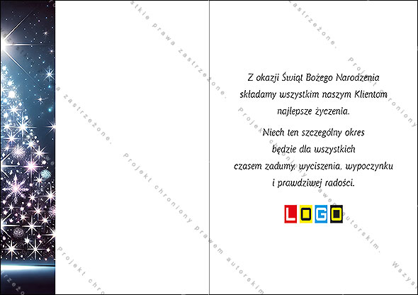 Kartka świąteczna BN1-496 – Świetlista choinka z gwiazd – widok 6