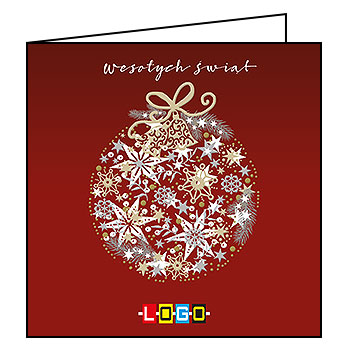 Kartka świąteczna BN2-094 – Ornament z zimowych symboli z logo firmy