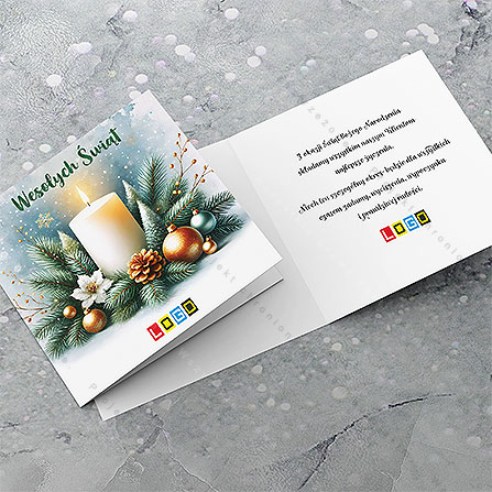 Kartka świąteczna BN2-440 – Świeca w świątecznym stroiku – widok 4