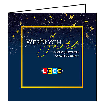Kartka świąteczna BN2-456 – Złota rama z logo firmy