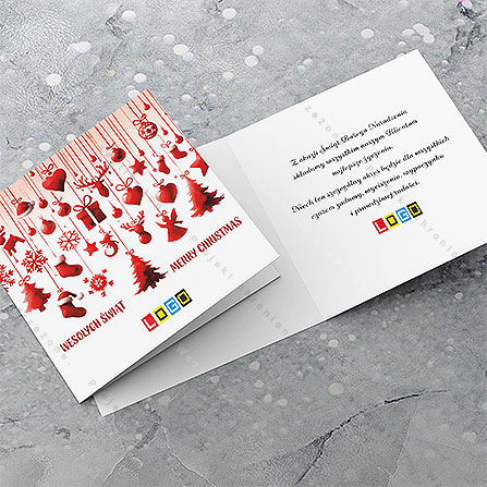 Kartka świąteczna BN2-464 – Kurtyna czerwonych ornamentów – widok 4