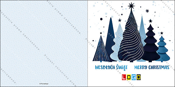 Kartka świąteczna BN2-569 – Graficzny las – widok 3