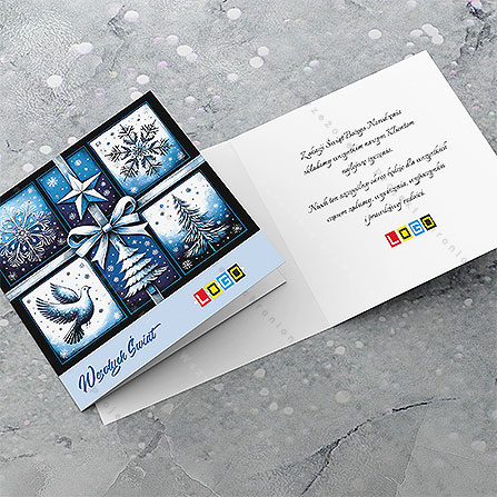 Kartka świąteczna BN2-608 – Granatowa kompozycja zimowych symboli – widok 4
