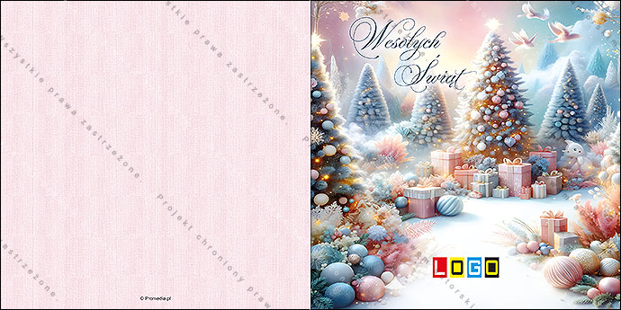 Kartka świąteczna BN2-653 – Pastelowy magiczny las – widok 3