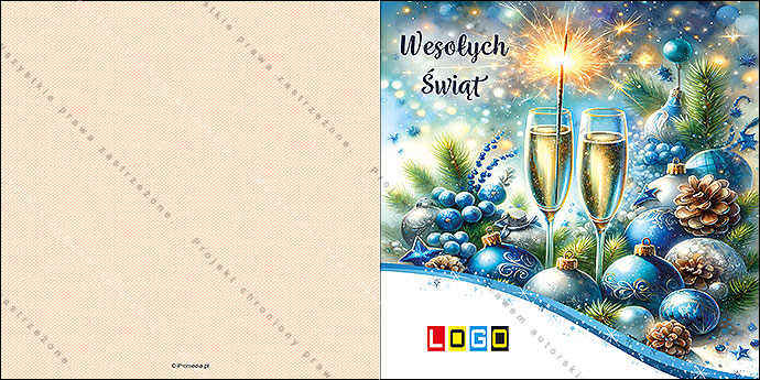Kartka świąteczna BN2-677 – Noworoczny toast – widok 3