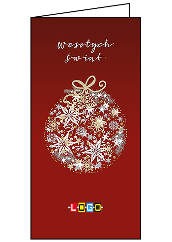 Kartka świąteczna BN3-094 – Ornament z zimowych symboli z logo firmy