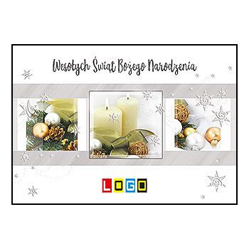 Kartka świąteczna BZ1-132 – Fotograficzna kompozycja ze świecami z logo firmy