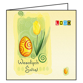 Kartka wielkanocna WN2 – Tulipan i pisanka w spirale