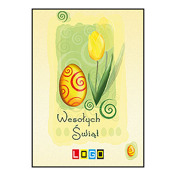 Kartka wielkanocna WZ1 – Tulipan i pisanka w spirale