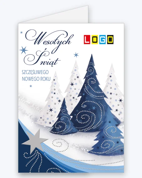 Kartka BN1 – Stylizowany granatowy las
