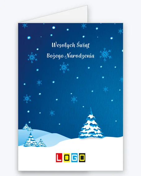 Kartka BN1 – Nocny zimowy pejzaż