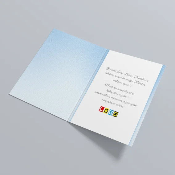 Kartka świąteczna BN1-340 – Ilustracja z trzema Mikołajami – widok 5