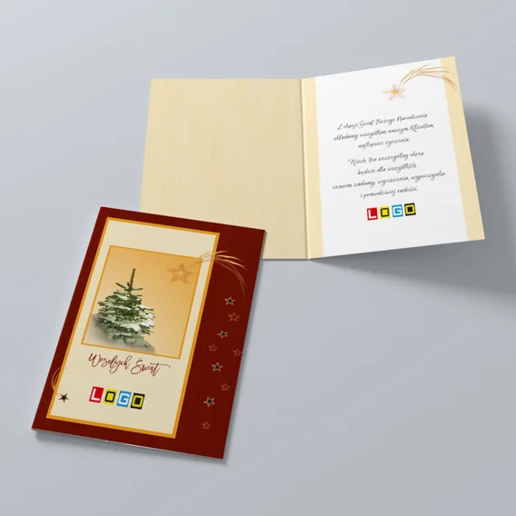Kartka świąteczna BN1-382 – Zimowa fotografia na drewnie – widok 2