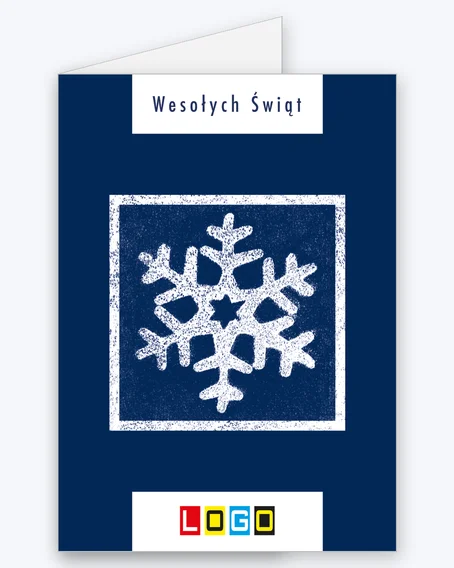 Kartka BN1 – Śnieżynka o fakturze stempla