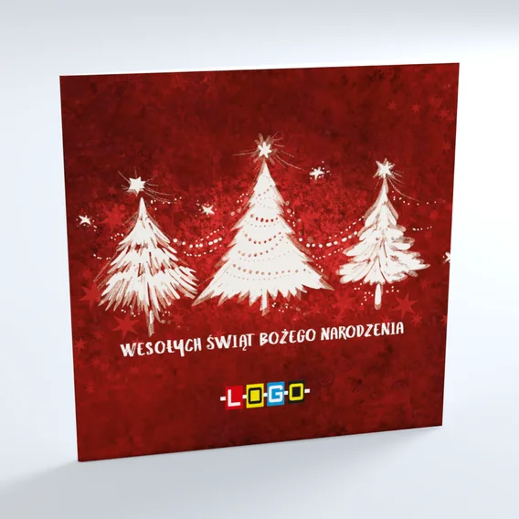 Kartka świąteczna BN2-117 – Malarskie białe choinki – widok 3