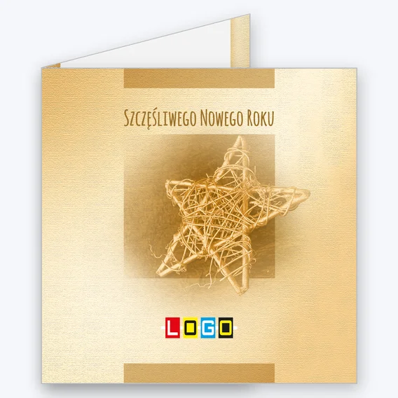 Kartka świąteczna BN2-157 – Tkana gwiazda z logo firmy