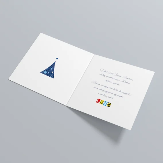 Kartka świąteczna BN2-212 – Stylizowane granatowe choinki – widok 5