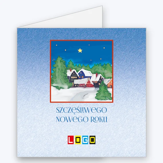 Kartka BN2 – Zimowa wioska w ramce