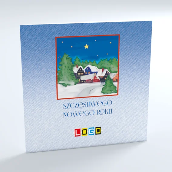 Kartka świąteczna BN2-291 – Zimowa wioska w ramce – widok 3