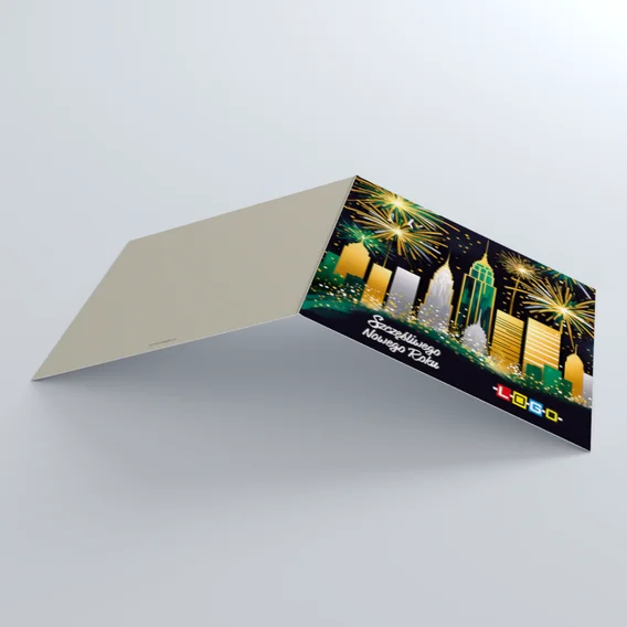 Kartka świąteczna BN2-519 – Noworoczna panorama art deco – widok 4