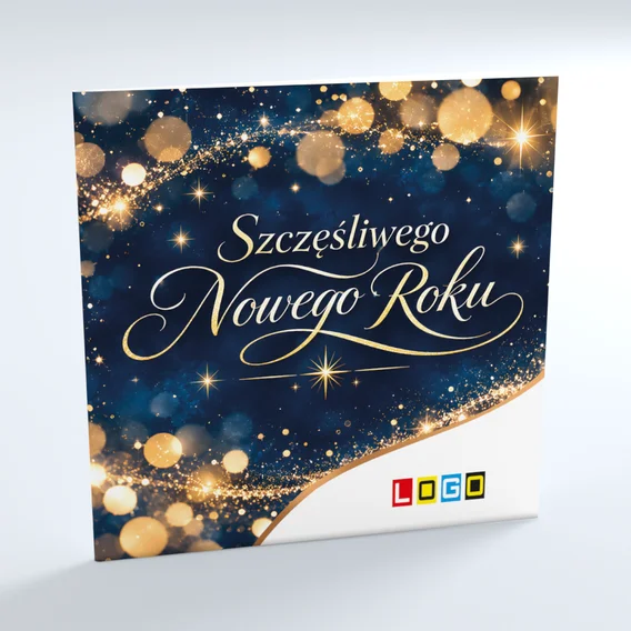 Kartka świąteczna BN2-709 – Noworoczne złoto na granatowej nocy – widok 3
