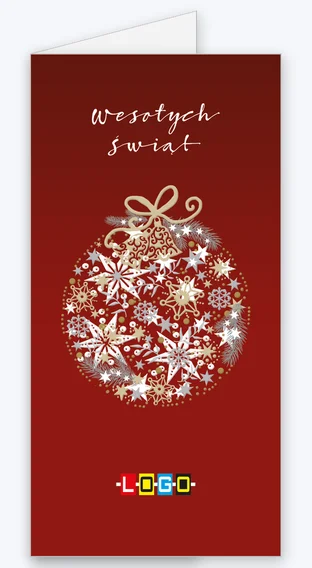 Kartka świąteczna BN3-094 – Ornament z zimowych symboli z logo firmy