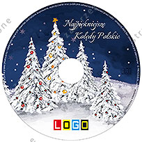 Płyta CD z kolędami i nadrukiem logo firmy, bez opakowania