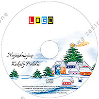 Płyta CD z kolędami i nadrukiem logo firmy, bez opakowania